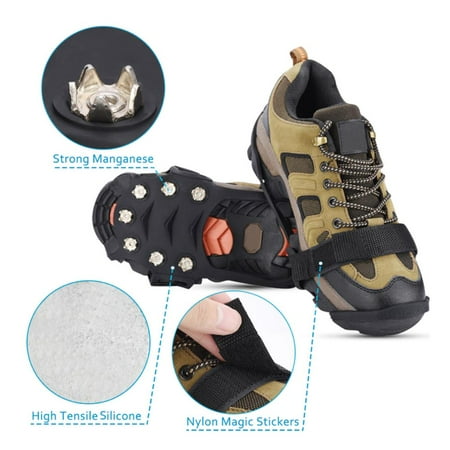 Ice Snow Grips Anti-slip Shoe Boot Studs Crampons Cleats Spikes Grippers 10 Claw Ice Snow Grips Anti-slip Shoe Boot Studs Crampons Cleats Spikes Grippers 10 Claw